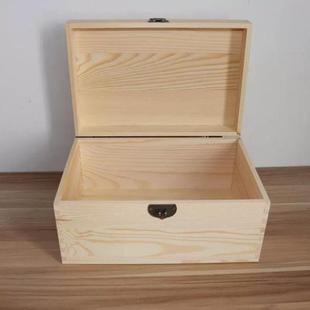 实木翻盖收纳盒松木大小号针线整理盒杂货箱木质礼品盒首饰盒定做