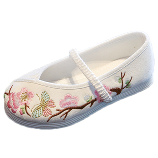 宝宝手工布鞋 女童汉服鞋 学生z演出鞋 古装 小女孩表演童 儿童绣花鞋