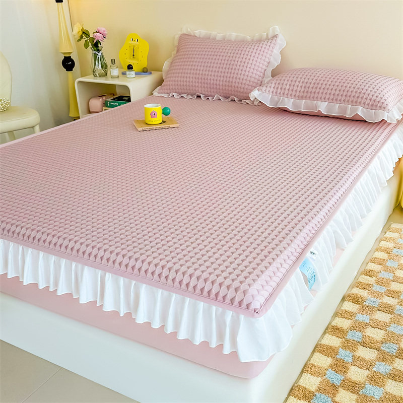 新款PE高分子凉豆豆冰丝凉席三件套床笠款夏季可机洗防滑床罩席子,床上用品,冰丝席,淘宝优惠券,粉丝福利购,淘宝优惠卷