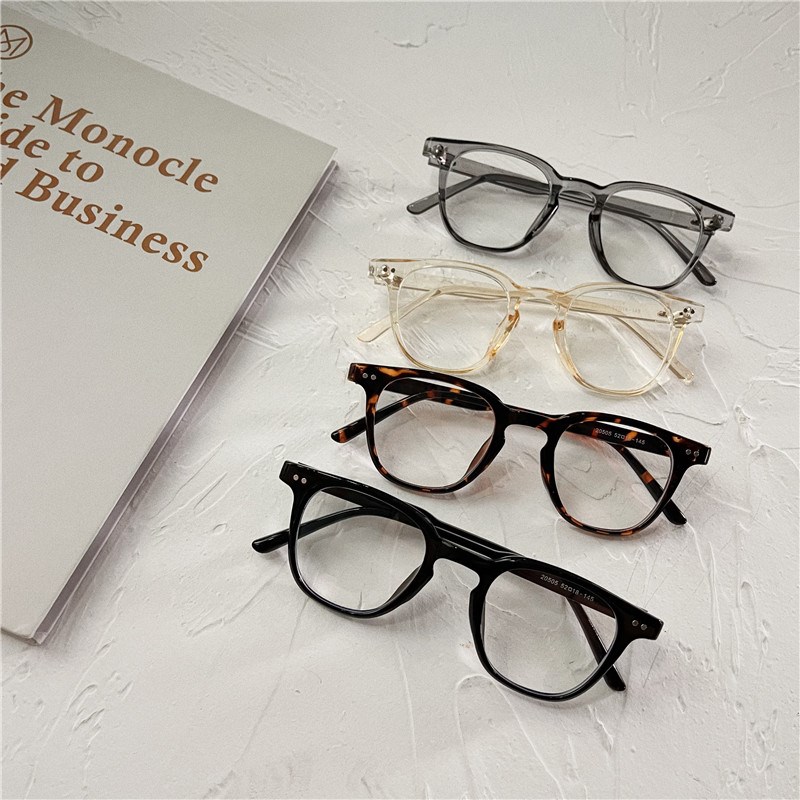 日系黑色粗框复古方形眼镜框男文艺近视眼镜架女网红素颜眼镜