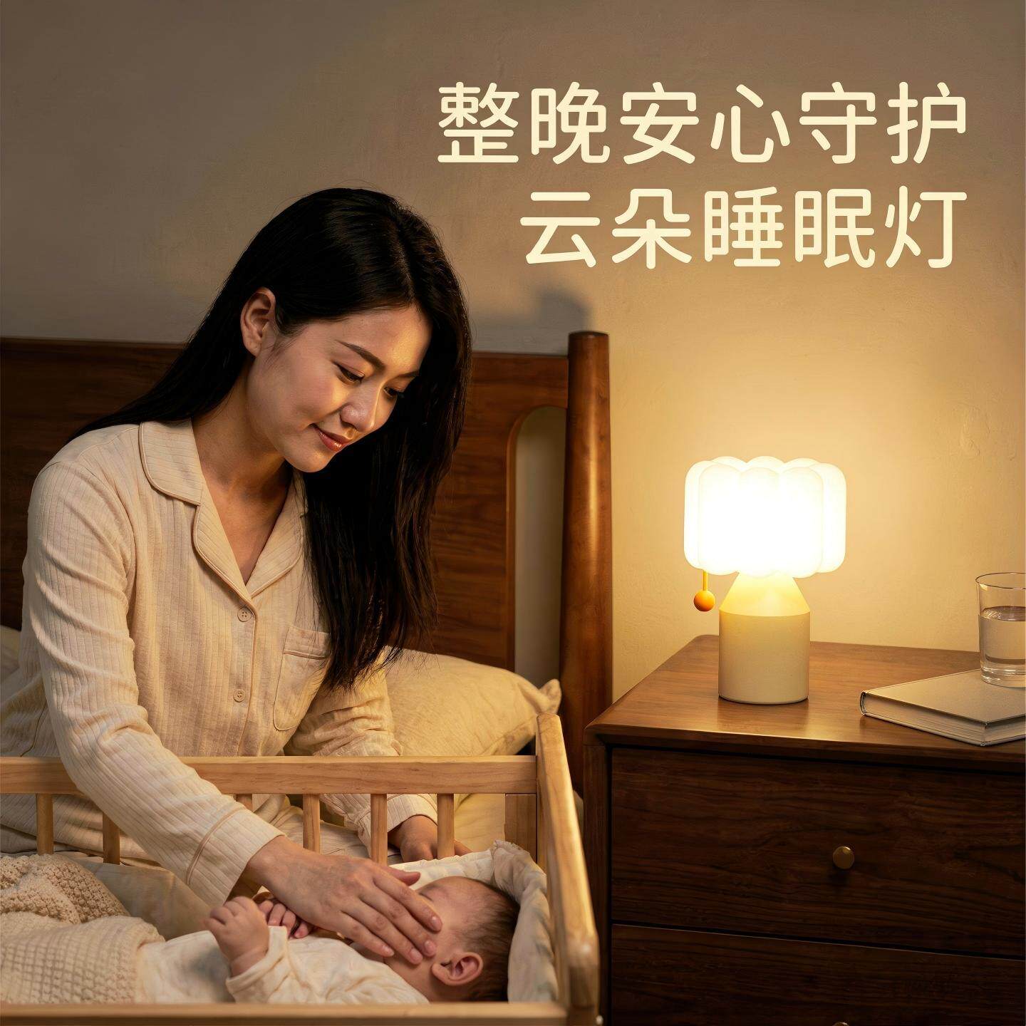母婴月子小夜灯婴儿护眼暖光床头睡眠灯助眠起夜哺乳灯拍拍气氛灯