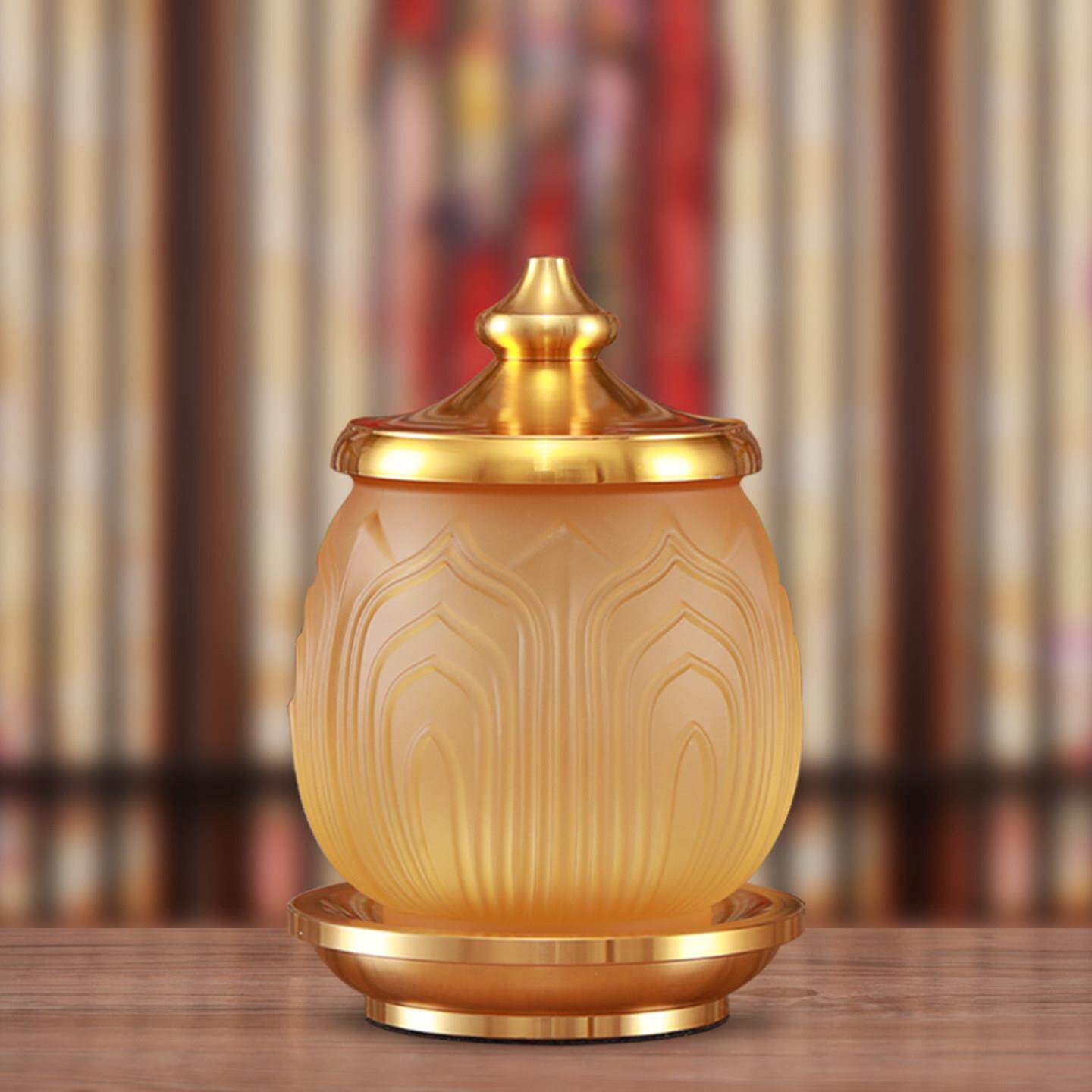 琉璃供水杯 招财进宝佛用净水杯 佛堂供奉莲花圣水杯供具佛具用品