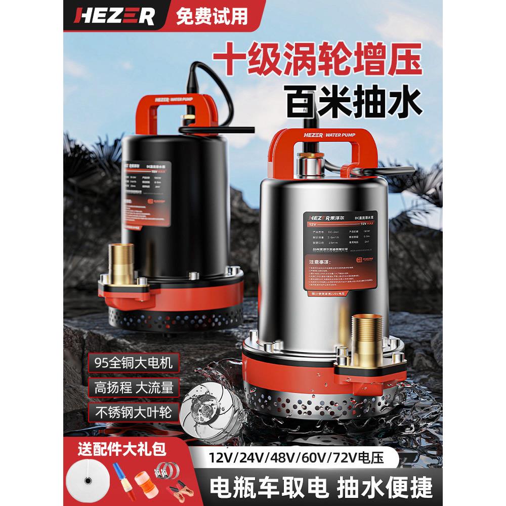 直流潜水泵12V48V60V72V电动车专用水泵电瓶车抽水浇菜小型抽水泵