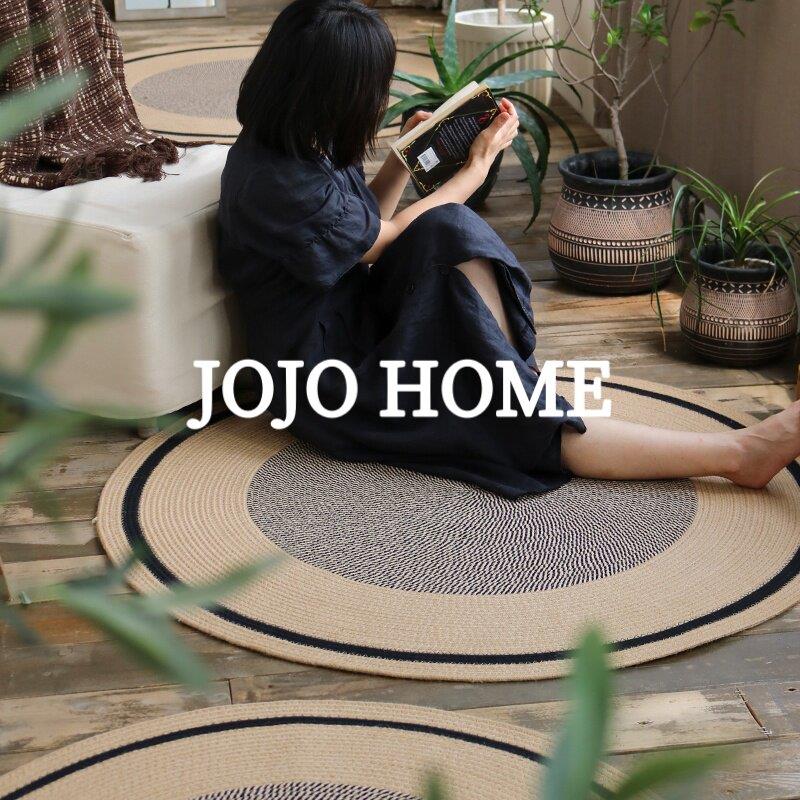 JOJO黄麻编织地毯地垫客厅民宿椅子垫圆形茶几毯拍摄装饰朴素垫子