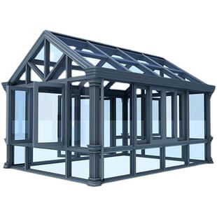 农村自建铝合金阳光房定制断桥铝门窗户外露台夹胶钢化玻璃房雨棚