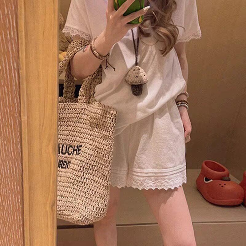 孕妇短裤夏小个子孕妇裤外穿时尚宽松蕾丝边安全打底裤孕妇夏装