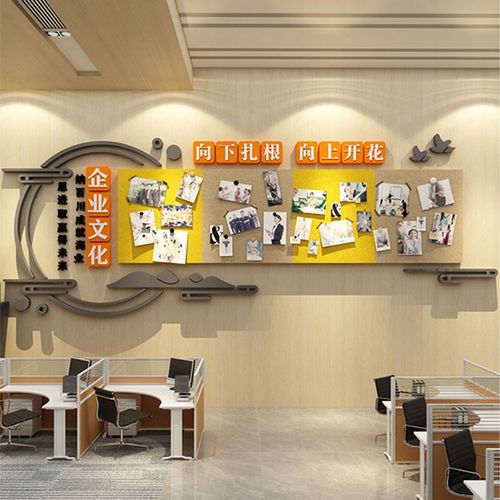 企业文化展示板毛毡贴办公室氛围B布置员工风采公告栏墙面照片装