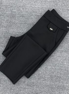 黑色垂感微胖西装k裤女2024夏季小脚显瘦烟管裤职业九分休闲裤子