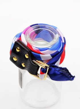 时尚真皮女士手环多功能空姐乘务丝巾扣涤纶合金扣头条纹配饰