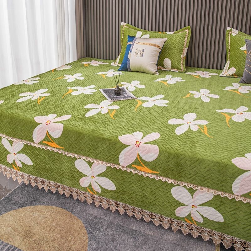 秋冬牛奶绒榻榻米床n盖防滑绒面床单单件大炕盖炕套罩农村灶垫炕