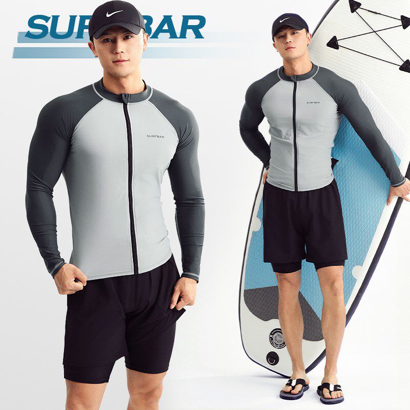 韩国潜水服男士速干防晒水母服冲浪服温泉漂流长T袖游泳衣长裤套