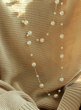 珍珠衣服挂件配饰项链女毛衣链2022年新款潮长款小众网红爆款夏季