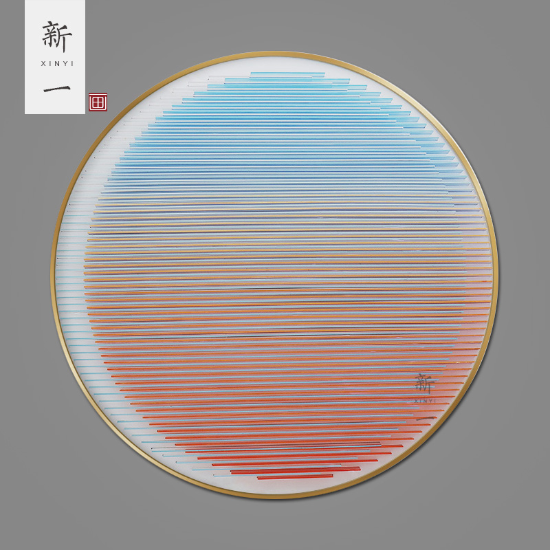 欧式轻奢亚克力雕刻立体实物画y客厅装饰画样板房玄关餐厅圆形挂图片