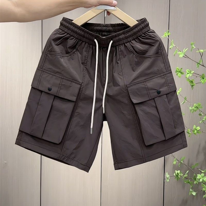 工装短裤男夏季新款休闲五分裤微阔版直筒大裤衩时尚大兜美式潮牌,男装,短裤,淘宝优惠券,粉丝福利购,淘宝优惠卷