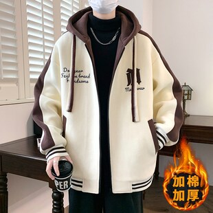 13男孩外套g加厚棉袄子初中生学生12大童棒球服15岁青少年冬装棉