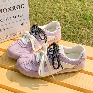 2025年超火的德训鞋运动鞋女减震跑步轻便春夏薄款芭蕾黄色跑步鞋