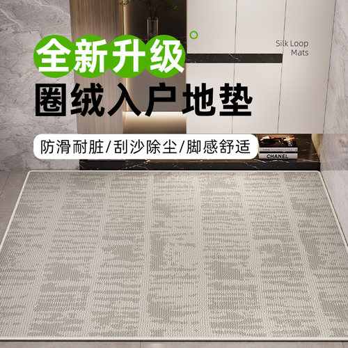 设计感入户门地垫门口p除尘耐磨耐脏小地毯进门蹭土防滑圈绒脚踏
