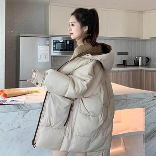 羽绒服女2024秋冬中长款韩版潮宽D松加厚棉衣棉服大码时尚棉袄外
