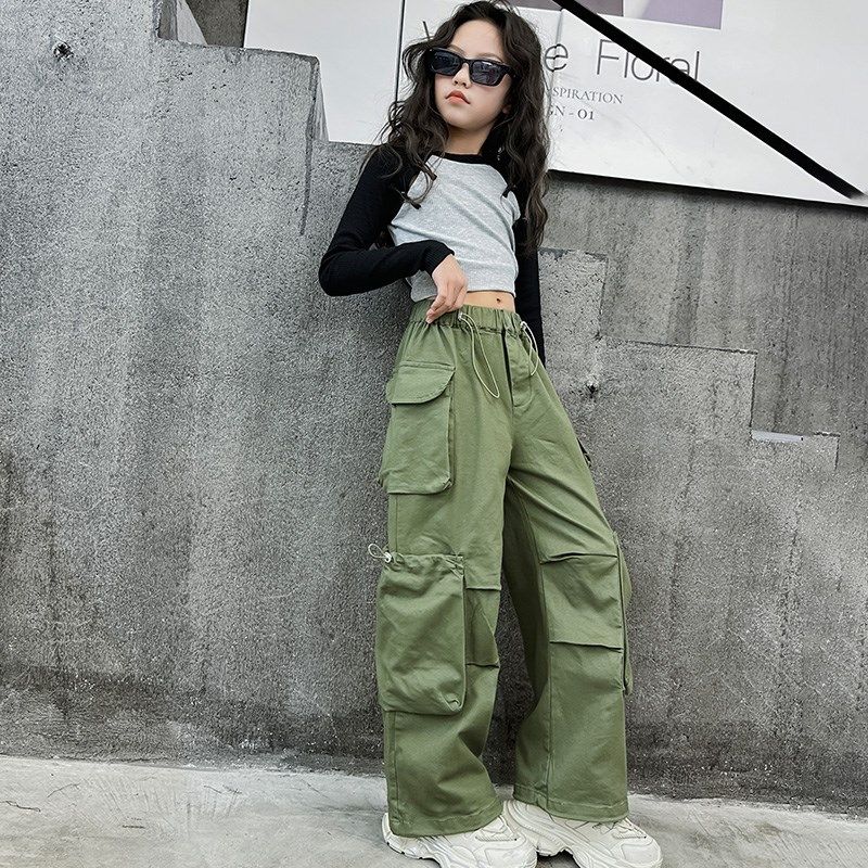 女童美式高街复古工装裤春秋新款韩版宽松直筒阔腿休闲儿童长裤子,童装/婴儿装/亲子装,裤子,淘宝优惠券,粉丝福利购,淘宝优惠卷