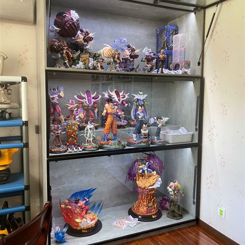 雕像展示柜 手办动漫玩具模型柜 液压上翻门展柜 防尘柜 玻璃展柜