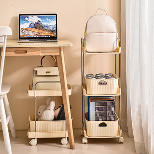 书包置物架可移动书架带滑轮大号儿童房书桌收纳放U置神器落地桌
