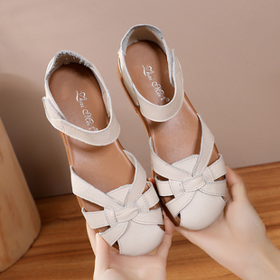 鞋子中年人女妈妈30-40岁凉鞋中跟厚度牛筋底防滑软底舒适夏季款