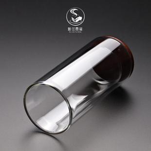创意木底双层玻璃绿茶杯家用高档个人专用防烫耐热喝水杯子办公室