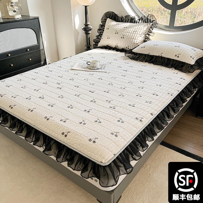 新款法式花边床笠单件床罩床单防滑全包夹棉床套床垫席梦思保护套
