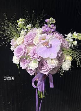 紫色系小众新娘手捧花仿真香皂花成品送闺蜜女朋友订婚结婚拍照