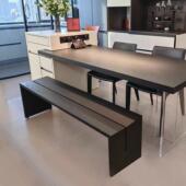 实木长条凳餐椅家用现代简约原木长板凳餐桌长凳子白蜡木黑色长凳