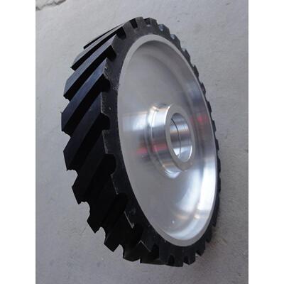 带齿太阳轮齿面包胶铝轮砂带机橡胶轮打磨抛光轮铝芯后轮从动轮