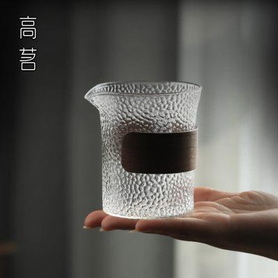 锤纹玻璃公道杯茶漏套装耐热日式公杯功夫茶具配件分茶杯防烫茶海