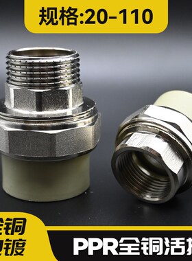 ppr水管活接头外丝4o分6分内丝外牙热熔油任内牙1寸32铜90灰色异