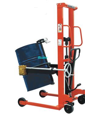 DS50手动液压油桶车电动升高翻转倒料车倾倒旋转油罐车