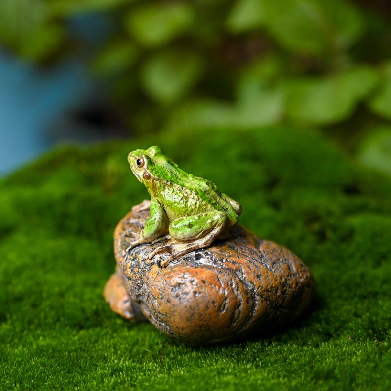迷你仿真青蛙摆件花园庭院盆栽假山沙画造景微景观动物树脂装饰品图片