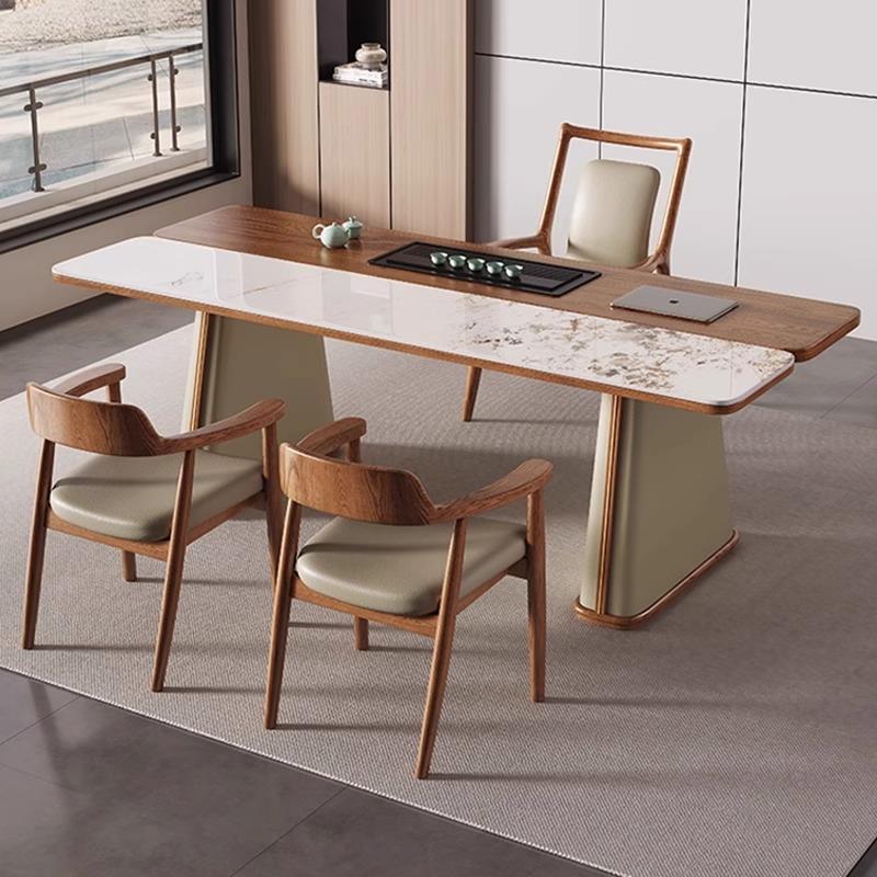 新中式实木茶桌椅组合现代简约办公室泡茶台小户型家用茶室阳台