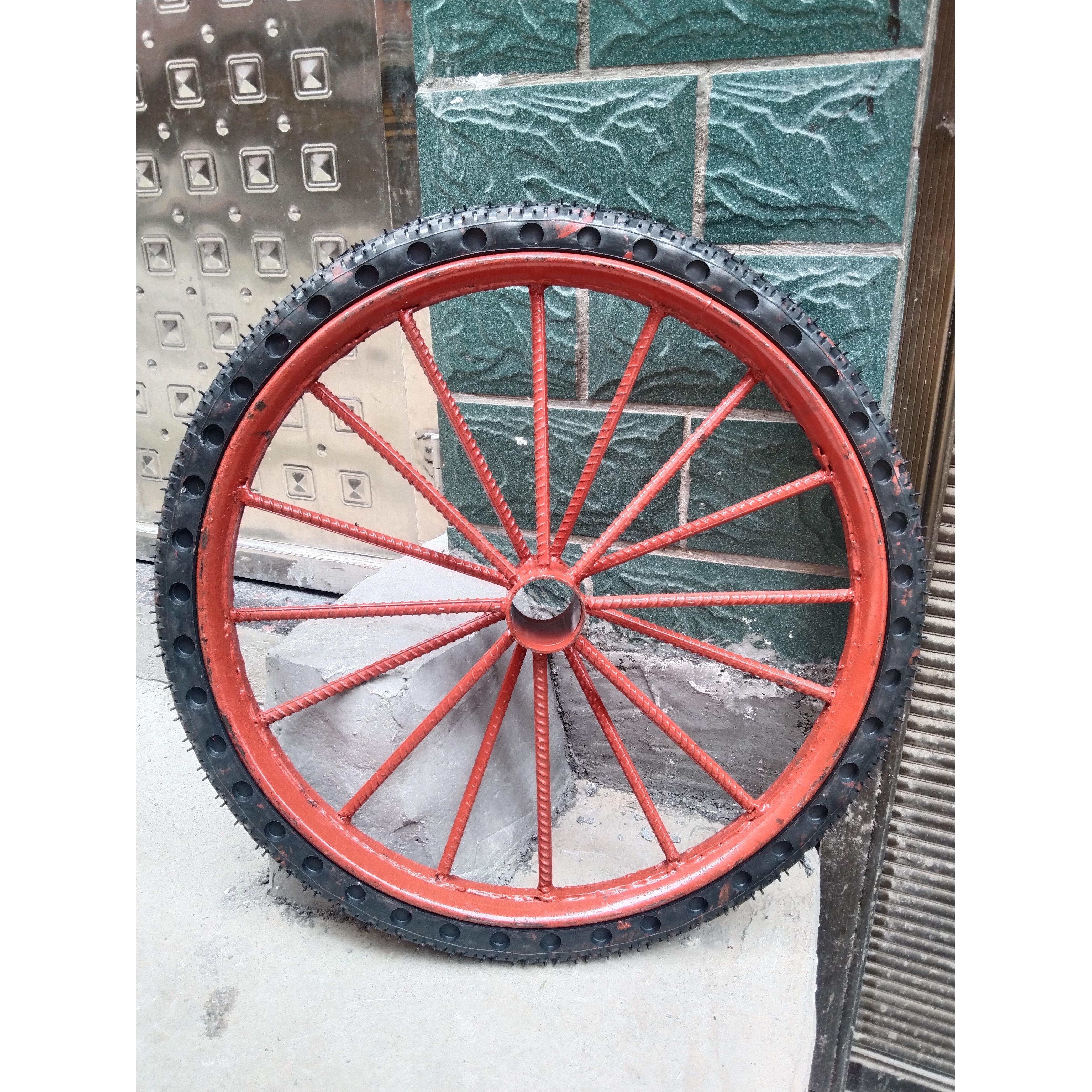 安迅款手推车翻斗车加厚实心轮子工地板车环卫人力车加固充气轮胎