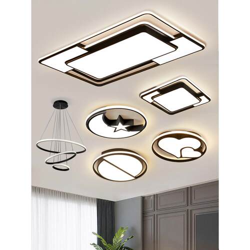客厅主灯简约现代大气北欧LED吸顶灯长方形家用全屋灯具套餐组合