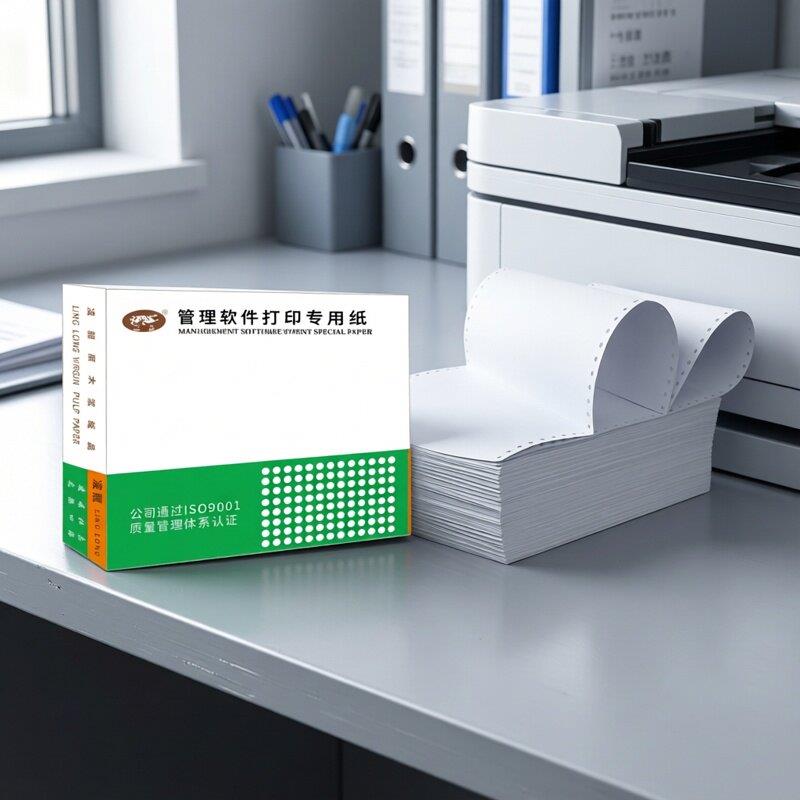 凌龙空白凭证纸 70克列印纸 241X140mm财会用品 带孔凭证纸240x14