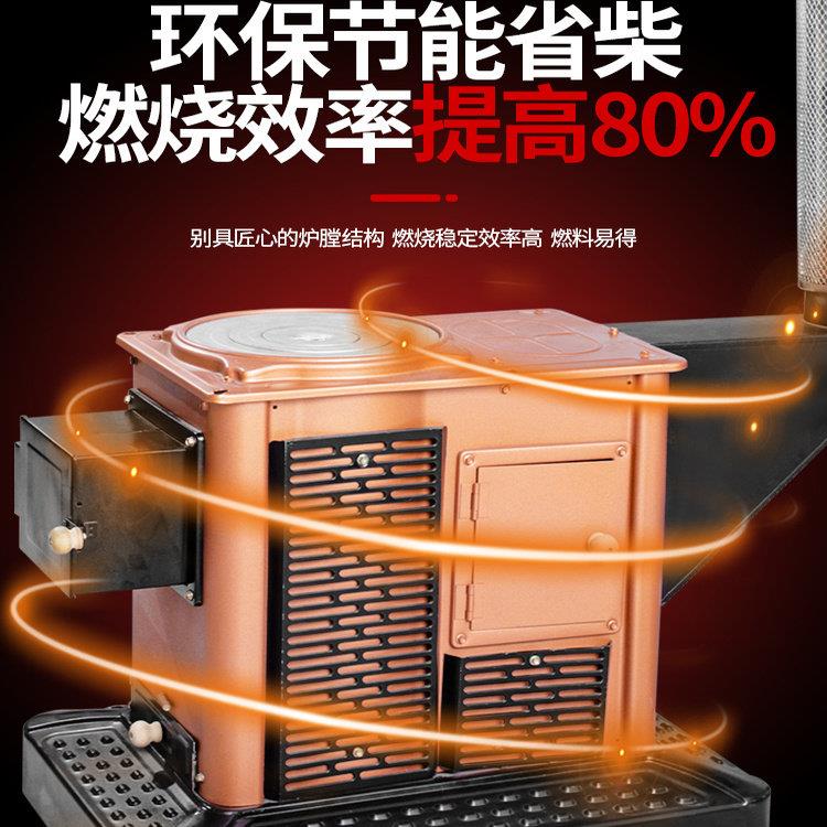 烤火炉家用气化炉烧柴烧煤碳室内取暖炉柴火炉农村回风炉两用无烟