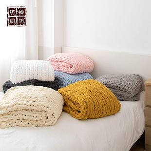 简约编织鱼骨风针织毯 配饰 卧室沙发盖毯 空调午休毯搭巾家居软装