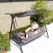 秋千户外庭院室外吊床别墅花园铁艺休闲双人摇椅家用网红秋千躺床