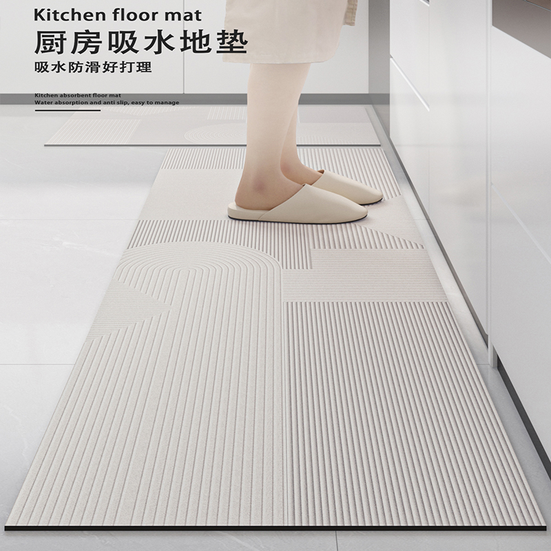 厨房地垫防滑防油垫家用可擦免洗D门口耐脏矽藻泥化妆室厕所地毯