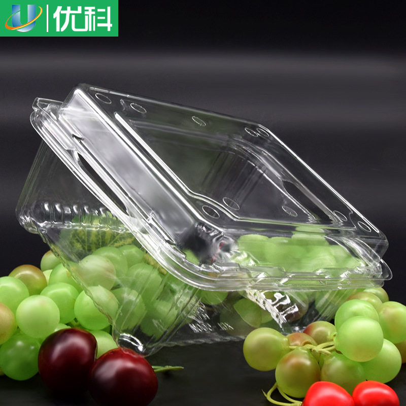 1斤装扣环食品保鲜pet吸塑包装盒现货500M一次性透明水果盒500g