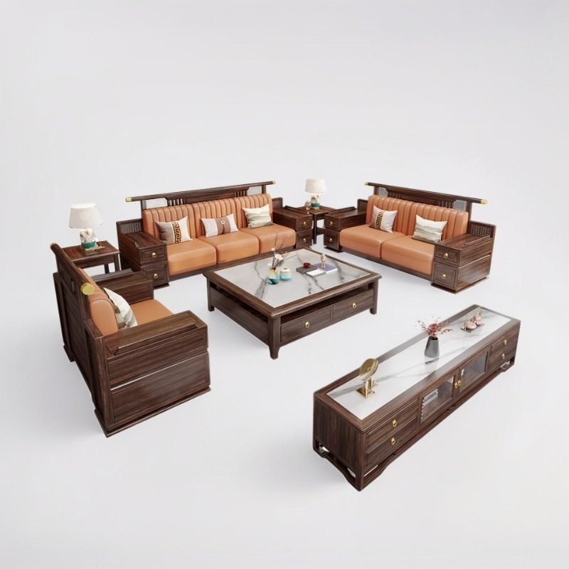 新中式乌金木实木沙发储物别墅高端轻奢冬夏两用大小户型客厅家具,住宅家具,实木沙发,淘宝优惠券,粉丝福利购,淘宝优惠卷