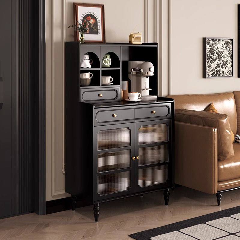 法式复古风实木餐边柜现代简约小型客厅沙发边柜黑色茶水柜咖啡柜,住宅家具,餐边柜,淘宝优惠券,粉丝福利购,淘宝优惠卷
