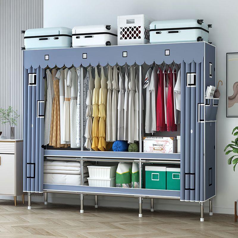 简易衣柜出租房收纳柜全钢管布衣柜加粗加固加高家用卧室组装柜子