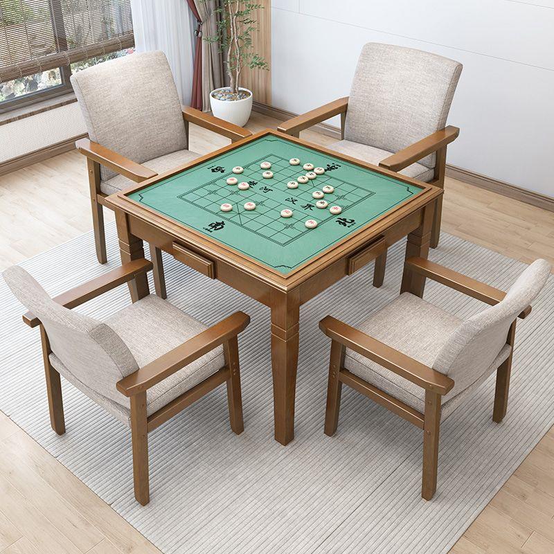 实木麻将桌家用简易棋牌桌椅组合手搓象棋麻将掼蛋专用桌四方桌子