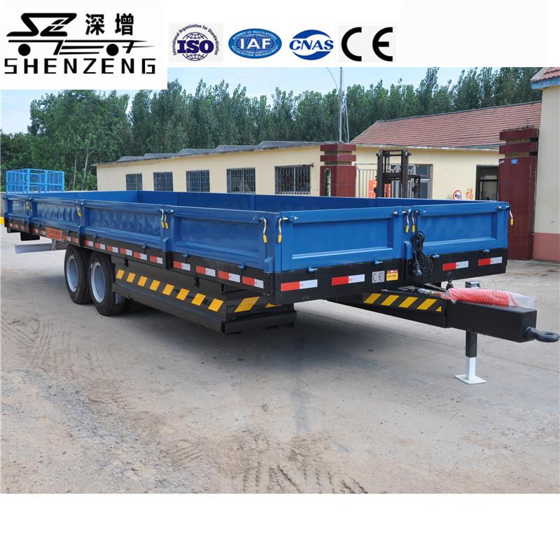 9吨农用拖车平板拖车钩机拖车钻井机拖车拖拉机挂车