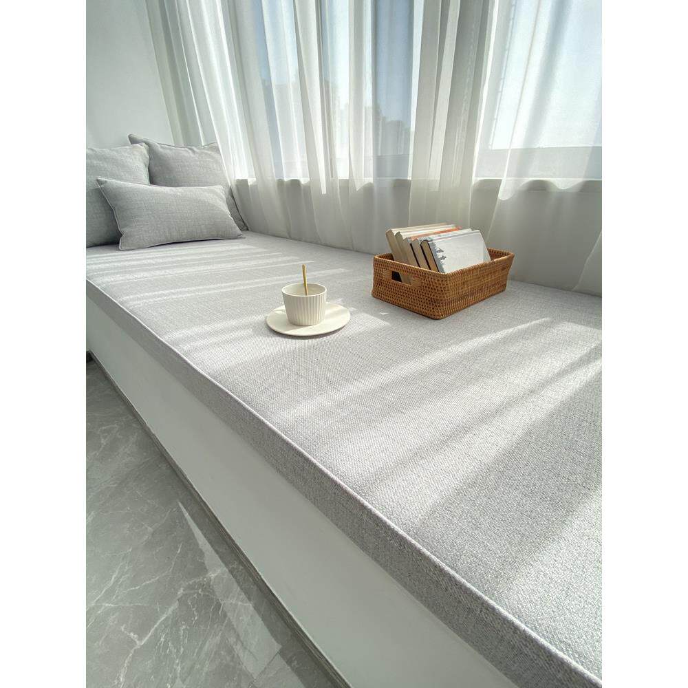 高端定制飘窗垫窗台垫椰棕乳胶高密度海绵可拆防滑阳台垫现代简约